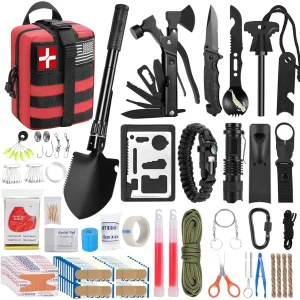 Survival and first aid kit, 142 pieces